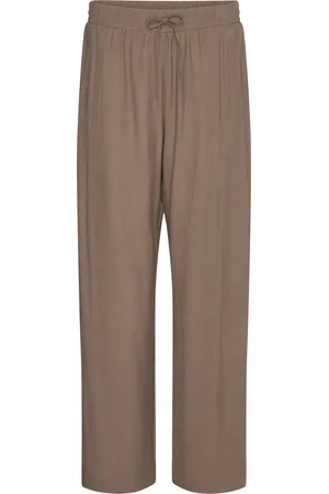 Freequent Fqlaguna-Pants Bottoms Trousers Straight Leg Brown