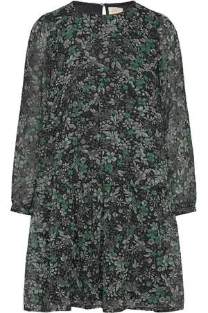 Creamie Dress Flower Dobby Dresses & Skirts Dresses Partydresses Green