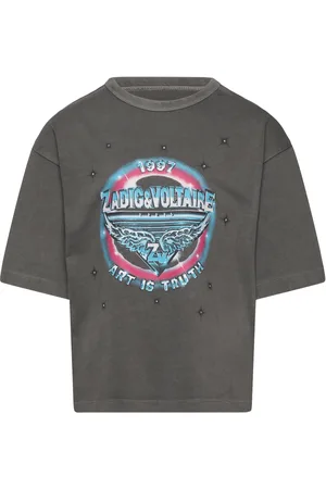 Zadig & Voltaire Short Sleeves Tee-Shirt Tops T-shirts Short-sleeved Grey