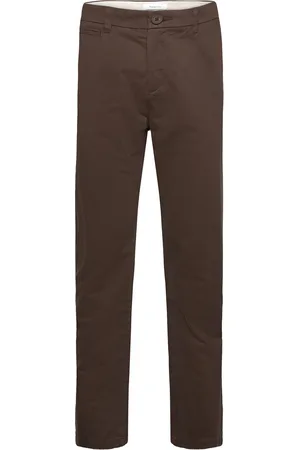Knowledge Cotton Apparal Chuck Regular Chino Twill Pants - G Bottoms Trousers Chinos Brown