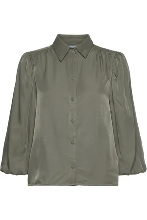 Minus Mssherina 3/4 Sleeve Shirt Tops Shirts Short-sleeved Khaki Green