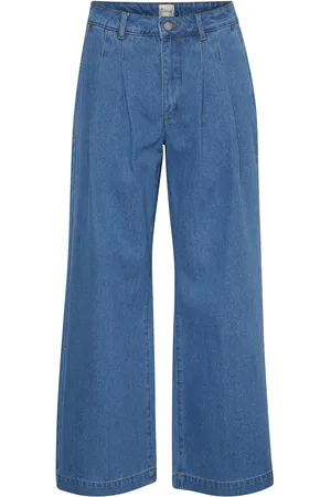 My Essential Wardrobe Zitomw 163 High Wide Pant Bottoms Jeans Wide Blue