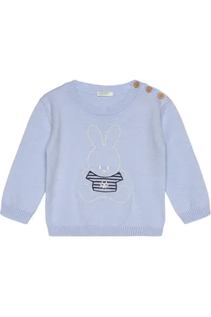 Benetton Sweater L/S Tops Sweat-shirts & Hoodies Sweat-shirts Blue