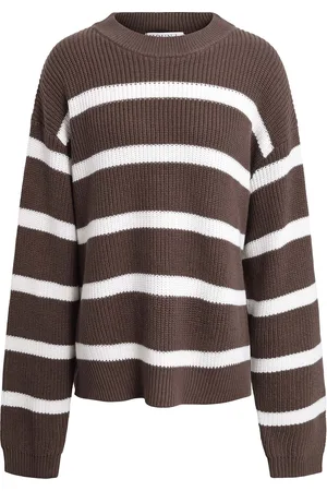 Hound Stripe Knit Tops Knitwear Pullovers Brown