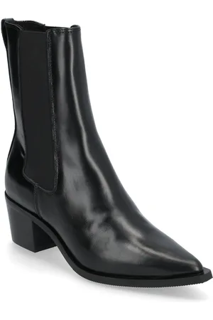 Calvin Klein Heel Cowboy Boot Lth Shoes Boots Ankle Boots Ankle Boots With Heel Black