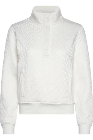 PUMA W Jacquie Snap Pullover Sport Knitwear Jumpers White