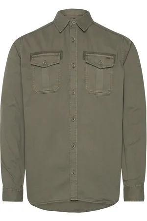 INDICODE Inriccaldo Tops Shirts Casual Khaki Green