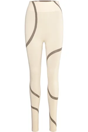 MOONCHILD YOGA WEAR Loud Logo Legging Sport Running-training Tights Seamless Tights Cream