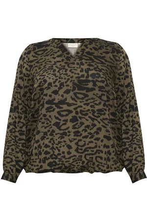 Kaffe Kcdiana Blouse Tops Blouses Long-sleeved Khaki Green