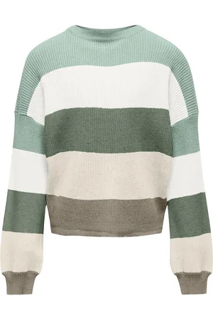 ONLY Kogsandy L/S Stripe Pullover Knt Noos Tops Knitwear Pullovers Green