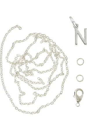 me&my BOX Letter N Sp With O-Ring, Chain And Clasp Toys Creativity Drawing & Crafts Craft Jewellery & Accessories Silver
