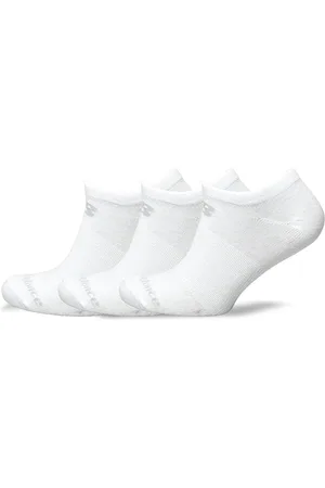 New Balance Performance Cotton Flat Knit No Show Socks 3 Pack Sport Socks Footies-ankle Socks White
