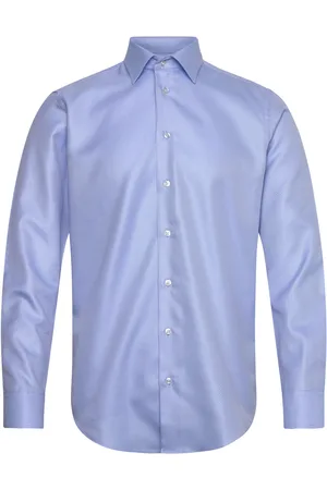 BOSWEEL SHIRTS EST. 1937 Birdseye Tops Shirts Business Blue