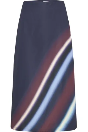 Coster Copenhagen Skirt In Ray Print Skirts Knee-length & Midi Skirts Navy