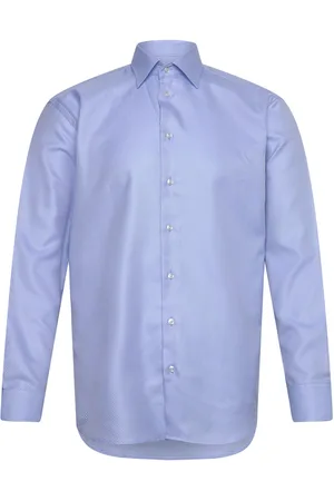 BOSWEEL SHIRTS EST. 1937 Birdseye Tops Shirts Casual Blue