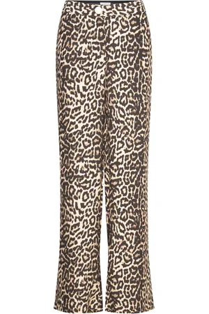 Coster Copenhagen Pants In Leo Print - Petra Fit Bottoms Trousers Wide Leg Brown