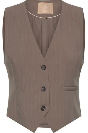 Culture Cuannamary Waistcoat Blazers Sleeveless Blazers Beige