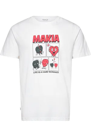 Makia Cartoon T-Shirt Tops T-shirts Short-sleeved White