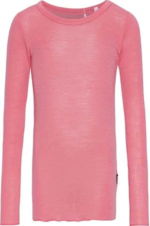 Molo Rihanna Wool Tops T-shirts Long-sleeved T-shirts Pink