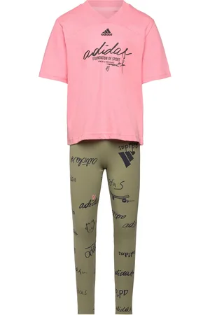 adidas Lk Bluv Set Sets Sets With Short-sleeved T-shirt Pink