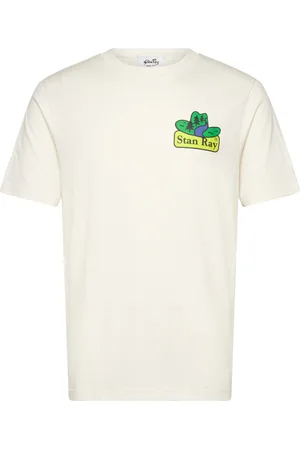 Stan Ray Tejas Stack Tee Designers T-shirts Short-sleeved White