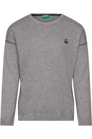 Benetton Sweater L/S Tops Sweat-shirts & Hoodies Sweat-shirts Grey