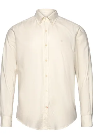 Morris Brushed Twill Shirt-Classic Fit Designers Shirts Casual Cream