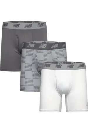 New Balance Mens Premium 6" Boxer Brief With Fly 3 Pack Sport Boxers Grey