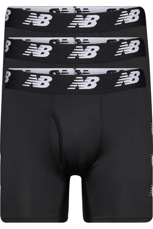 New Balance Mens Premium 6" Boxer Brief With Fly 3 Pack Sport Boxers Black