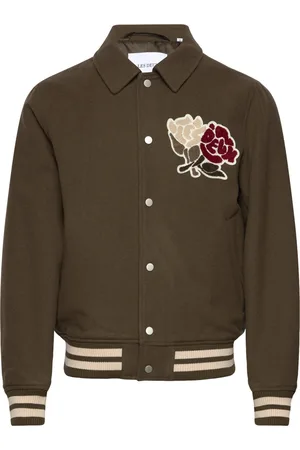 Les Deux Felipe Varsity Wool Jacket Outerwear Jackets Varsity Jackets Khaki Green