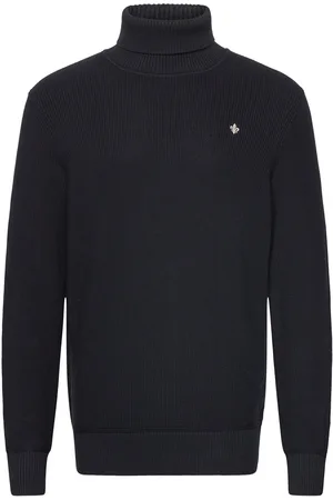 Morris Bernard Roller Neck Tops Knitwear Turtlenecks Navy