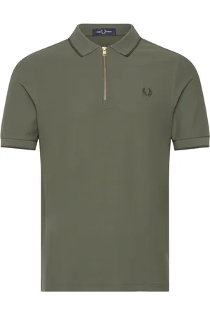 Fred Perry Crepe Pique Z/N Polo Shrt Tops Polos Short-sleeved Green