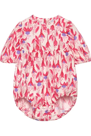 Mini Rodini Fuchsia Aop Woven Body Bodies Short-sleeved Red
