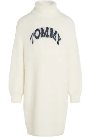 Tommy Hilfiger Tommy Turtleneck Fluffy Dress Ls Dresses & Skirts Dresses Casual Dresses Long-sleeved Casual Dresses White