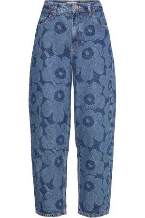 Marimekko Maridenim Barrel Unikko Bottoms Jeans Straight-regular Blue