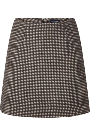 Lexington Mavis Wool Blend Skirt Skirts Short Skirts Brown