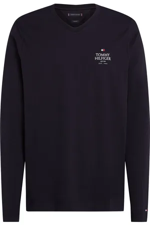 Tommy Hilfiger Hilfiger Stack Ls Tee Tops Knitwear Round Necks Navy