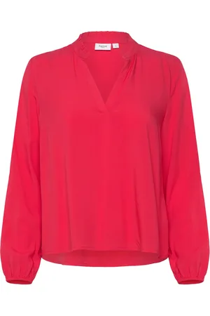 Saint Tropez Edasz Blouse Tops Blouses Long-sleeved Red