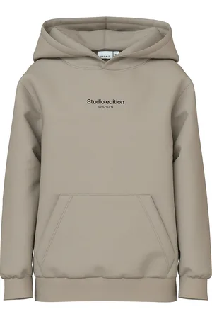 NAME IT Nkmbrody Ls Nreg Sweat Wh Bru Noos Tops Sweat-shirts & Hoodies Hoodies Beige