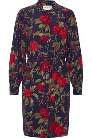 GANT Rel Rose Print Dress Polvipituinen Mekko Navy