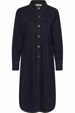 Culture Cuannalisa Ami Denim Dress Polvipituinen Mekko Black