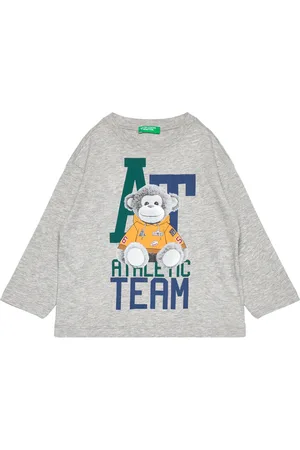 Benetton T-Shirt L/S Tops T-shirts Long-sleeved T-shirts Grey