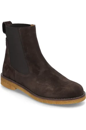 ANGULUS Booties - Flat - With Elastic Shoes Boots Ankle Boots Ankle Boots Flat Heel Brown