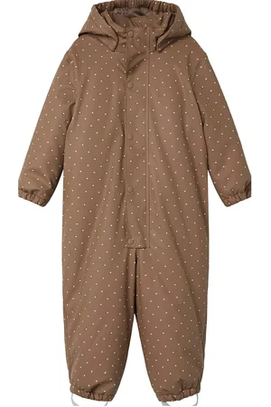 Lil Atelier Nmfladry10 Rub Pad Snowsuit Aop Fo Lil Outerwear Coveralls Rainwear Coveralls Brown