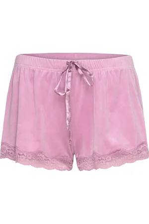 Hunkemöller Short Velours Scallop Lace Shortsit Pink
