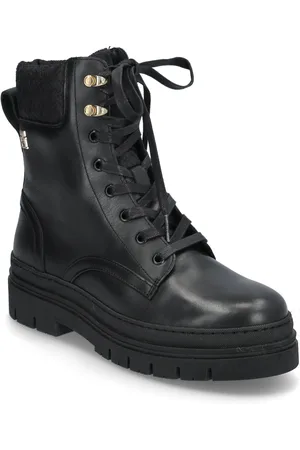 Tommy Hilfiger Cleated Lace-Up Lthr Mix Mono Tl Shoes Boots Ankle Boots Laced Boots Black