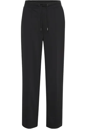 Kaffe Kajenny Straight Pants Bottoms Trousers Wide Leg Black