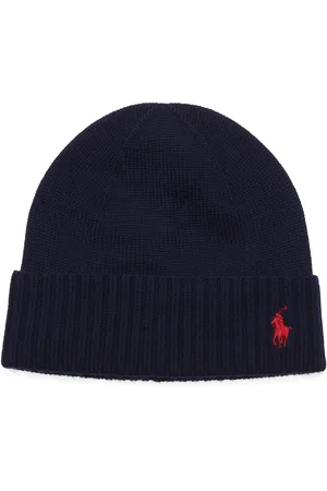 Ralph Lauren 2/30 Merino Wl Rws-Hat-Ac-Hat Accessories Headwear Hats Beanie Navy