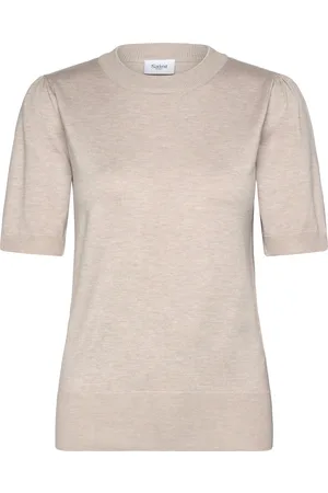 Saint Tropez Milasz Ss Pullover Tops Knitwear Jumpers Grey