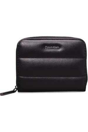 Calvin Klein Line Quilt Medium Zip Around Bags Clutches Black